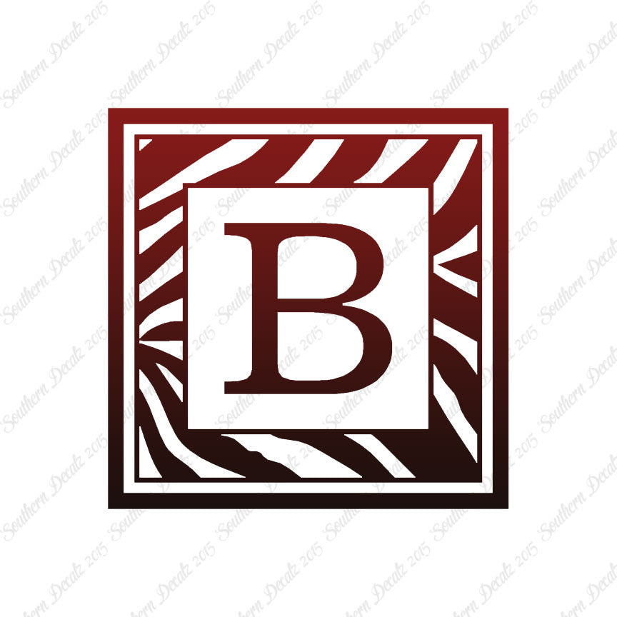Zebra Decorative B Initial