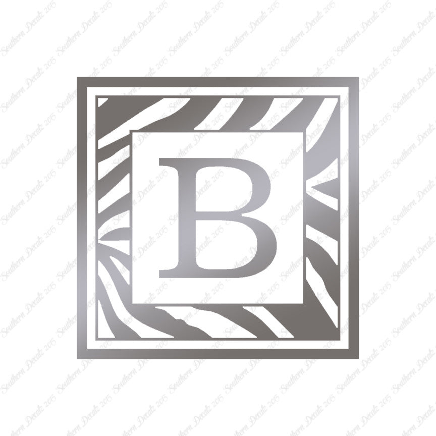 Zebra Decorative B Initial