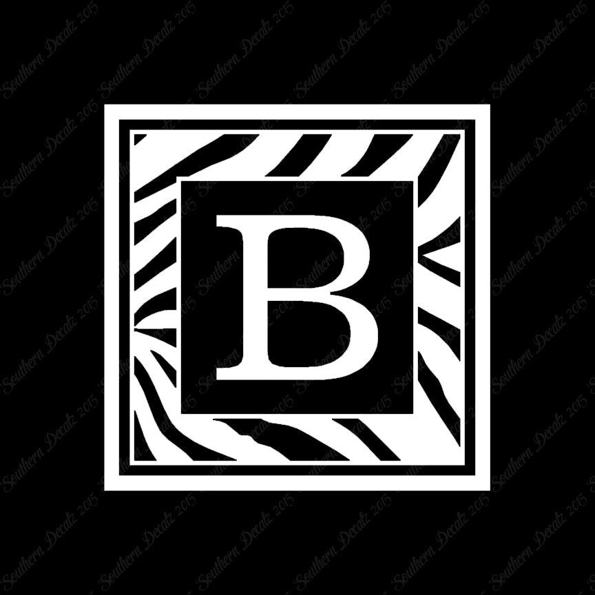 Zebra Decorative B Initial