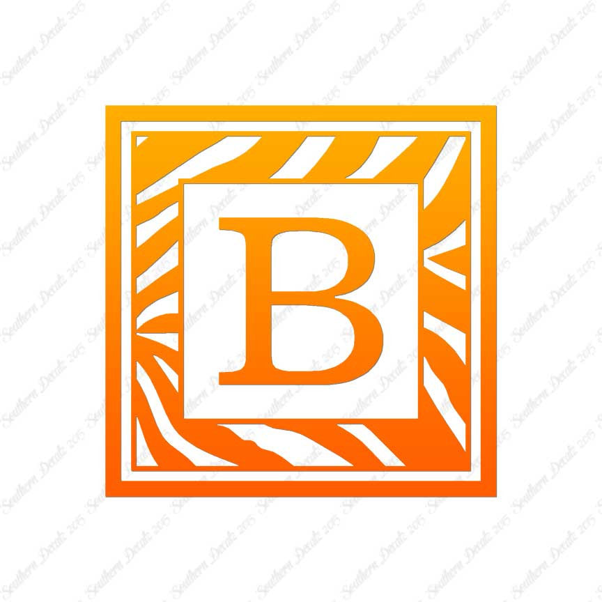 Zebra Decorative B Initial