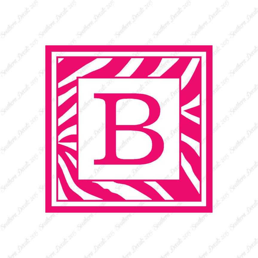 Zebra Decorative B Initial