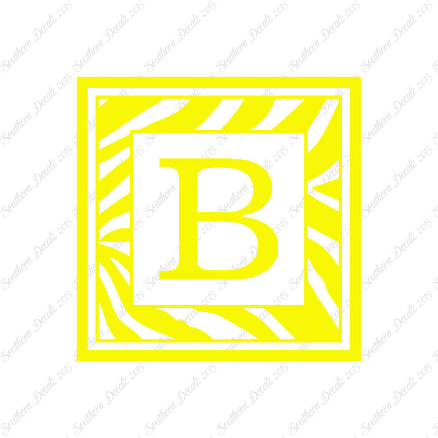 Zebra Decorative B Initial