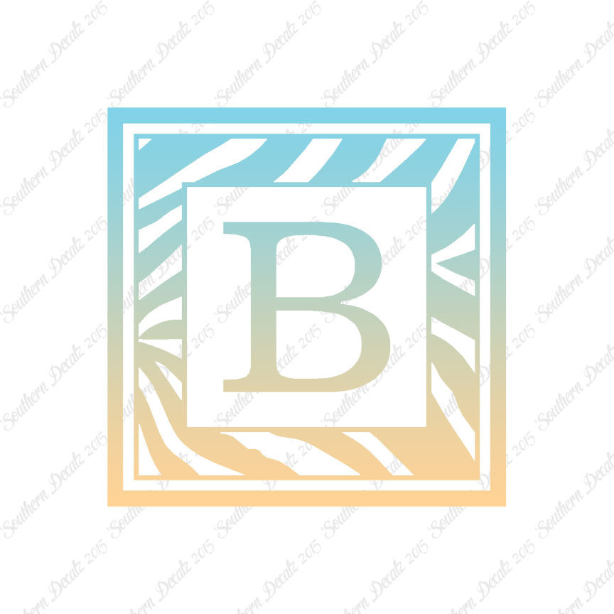 Zebra Decorative B Initial