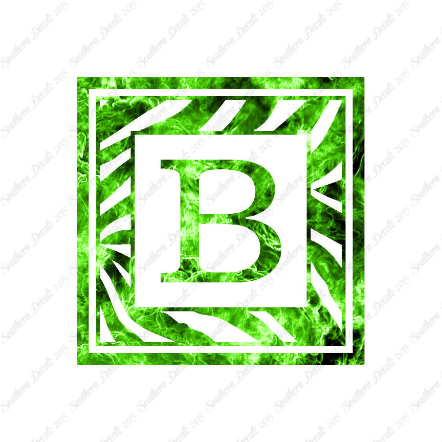 Zebra Decorative B Initial