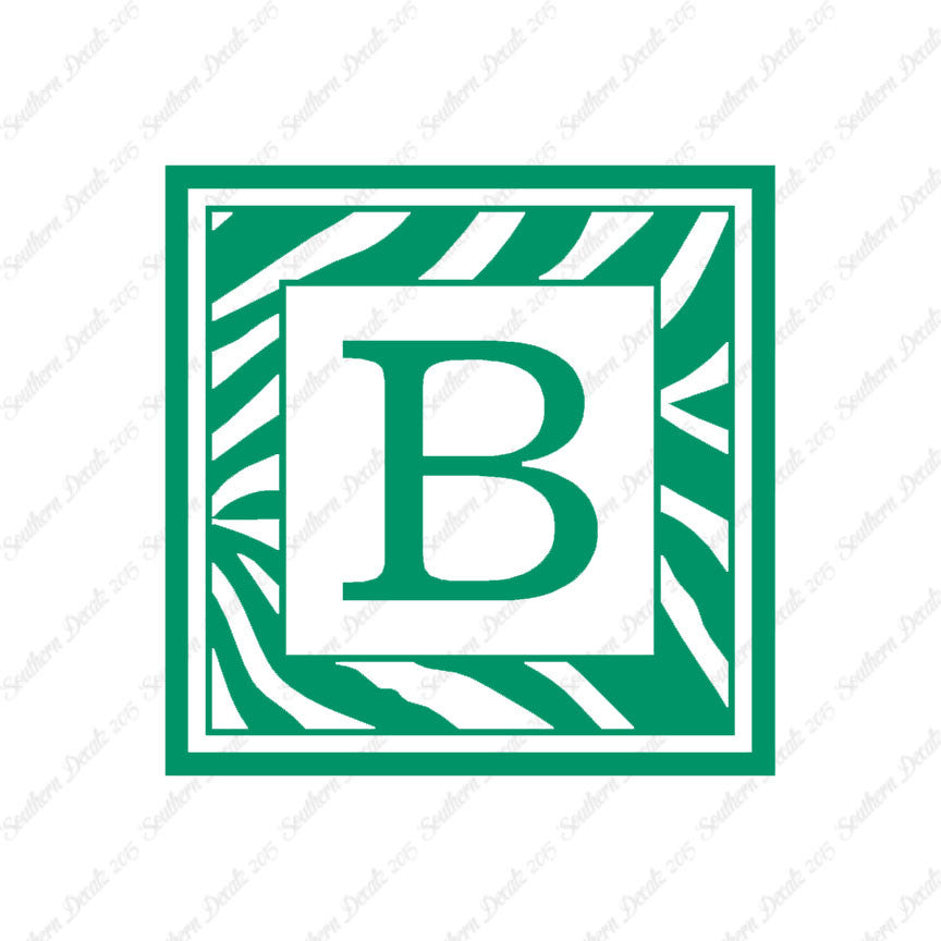 Zebra Decorative B Initial