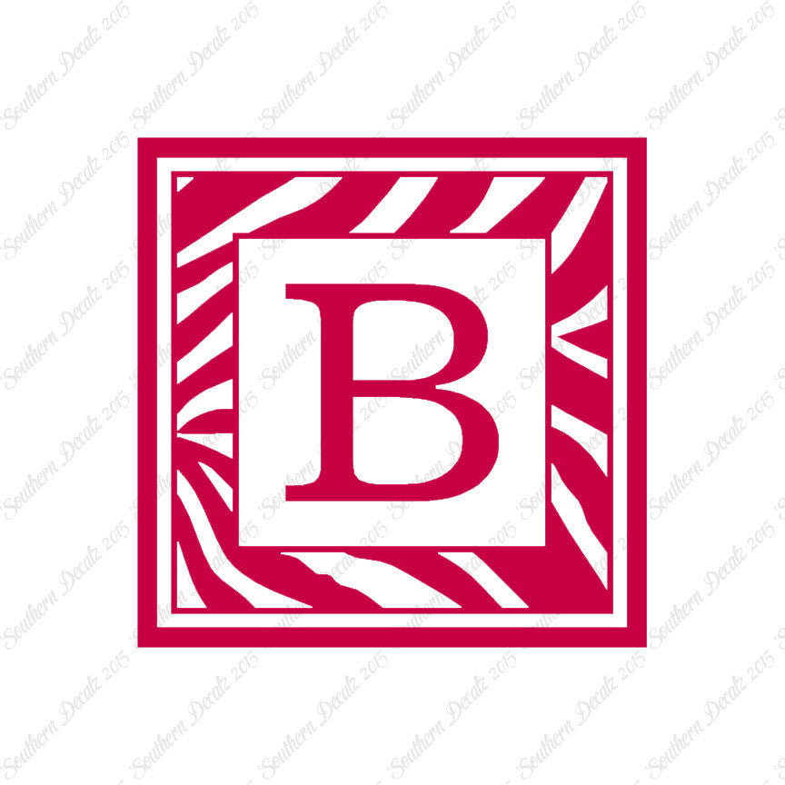 Zebra Decorative B Initial
