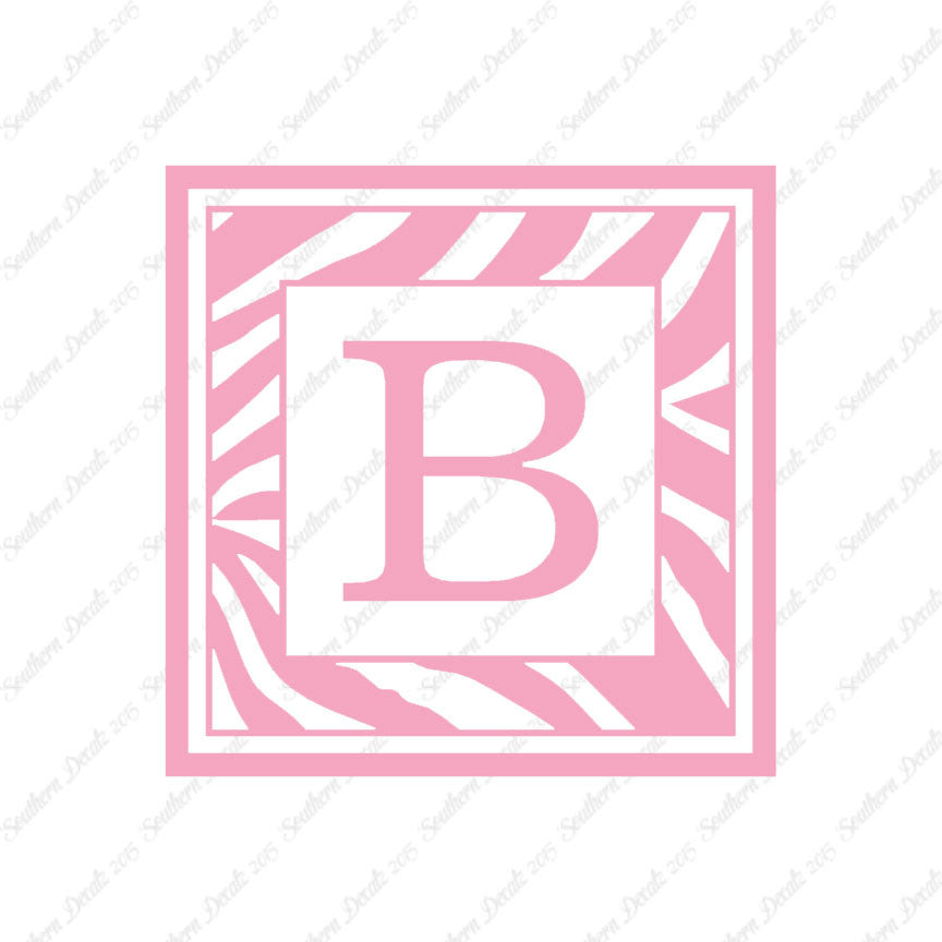 Zebra Decorative B Initial