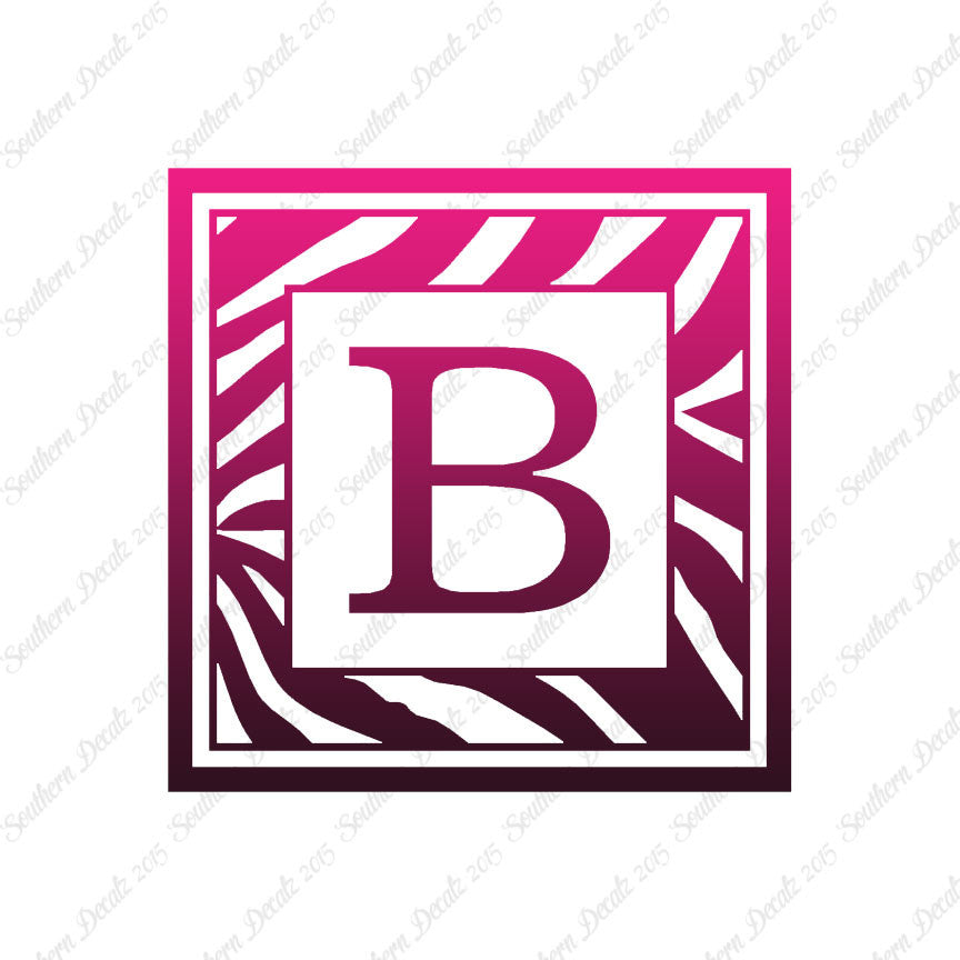 Zebra Decorative B Initial