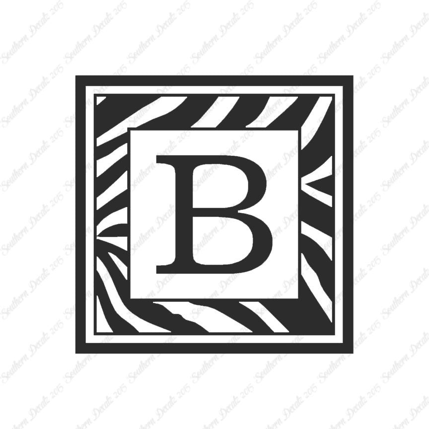 Zebra Decorative B Initial