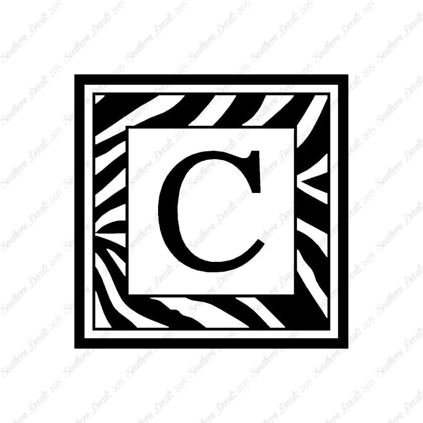 Zebra Decorative C Initial