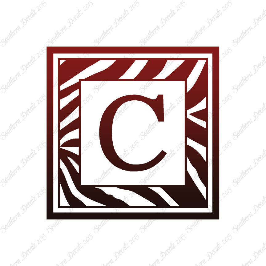 Zebra Decorative C Initial
