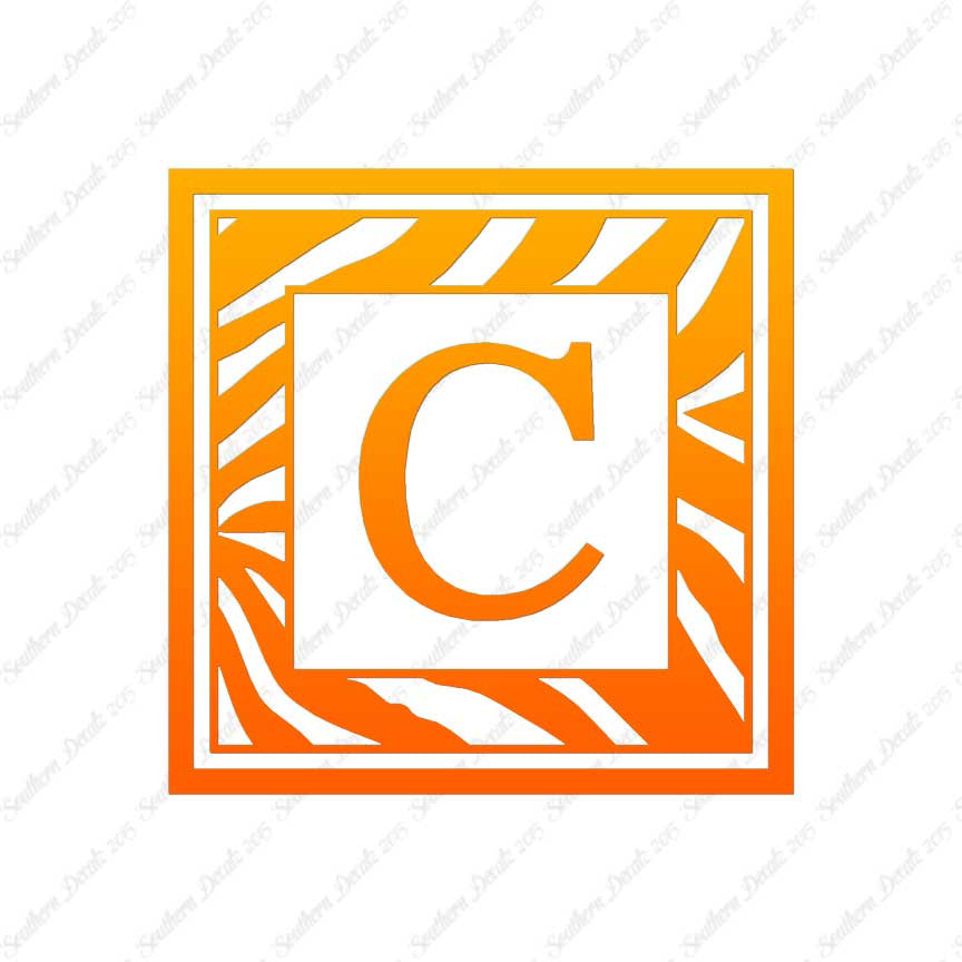 Zebra Decorative C Initial