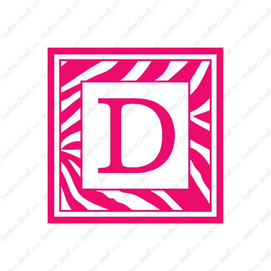 Zebra Decorative D Initial