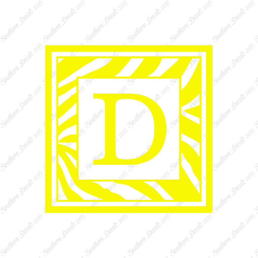 Zebra Decorative D Initial