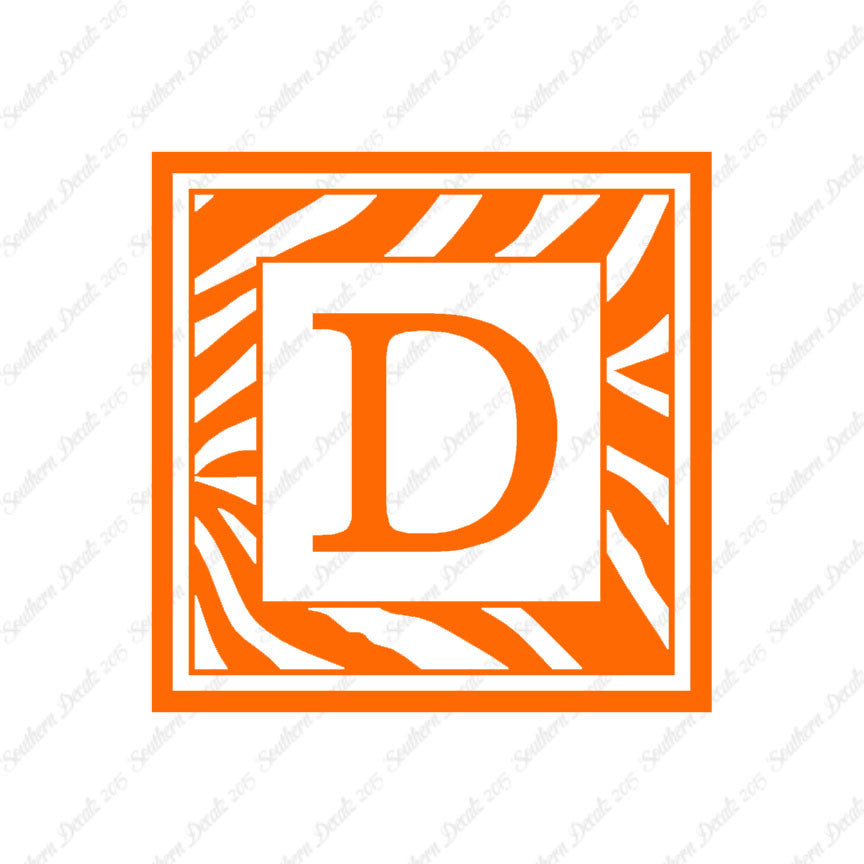 Zebra Decorative D Initial