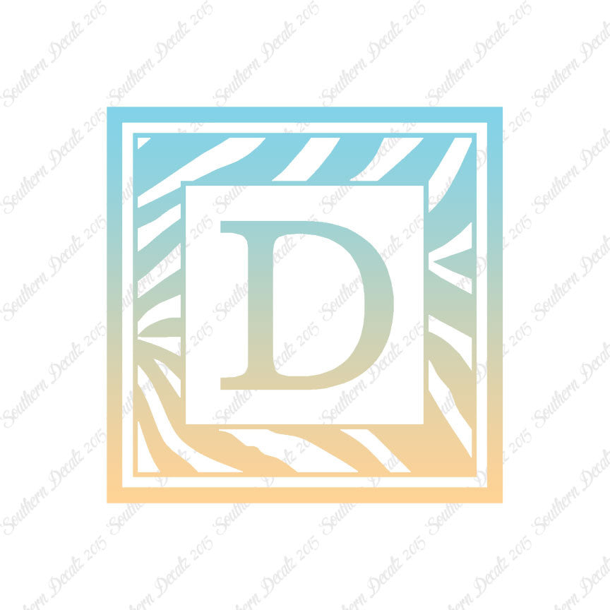 Zebra Decorative D Initial