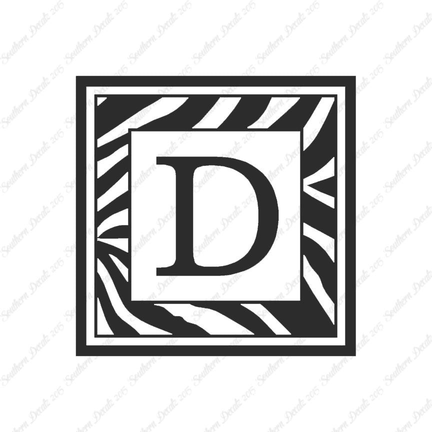 Zebra Decorative D Initial