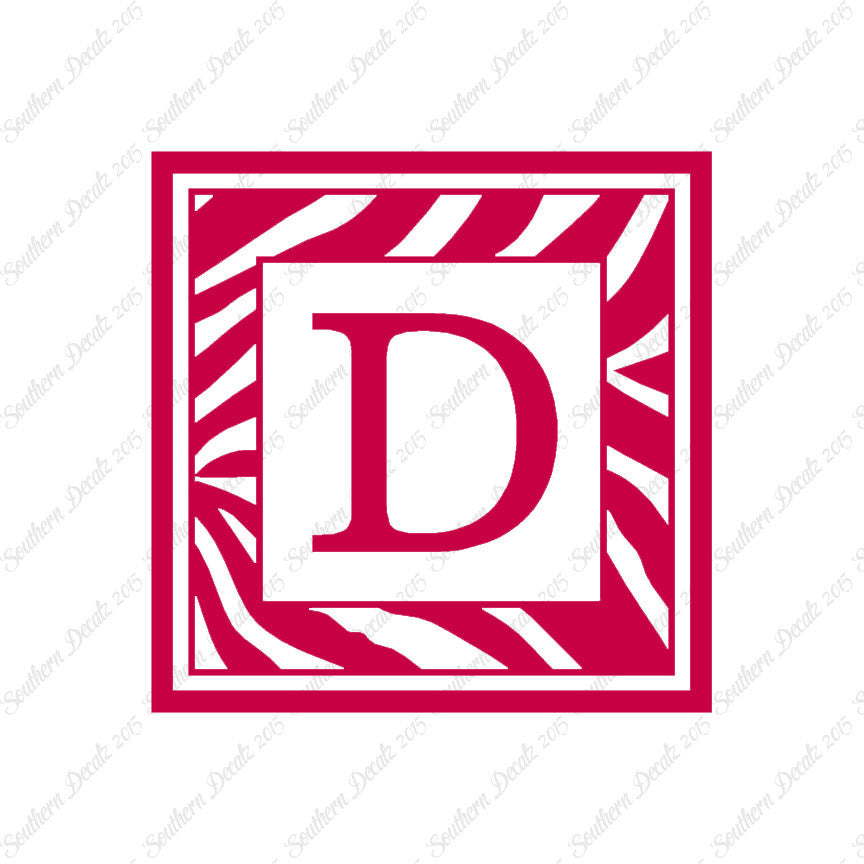 Zebra Decorative D Initial