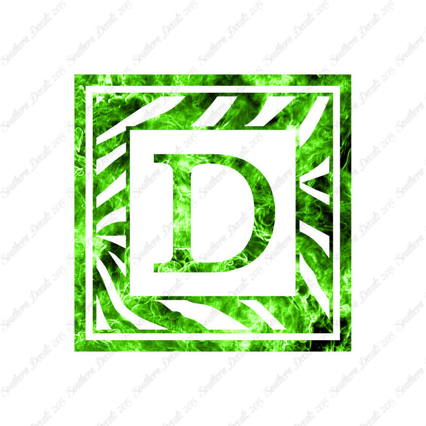 Zebra Decorative D Initial