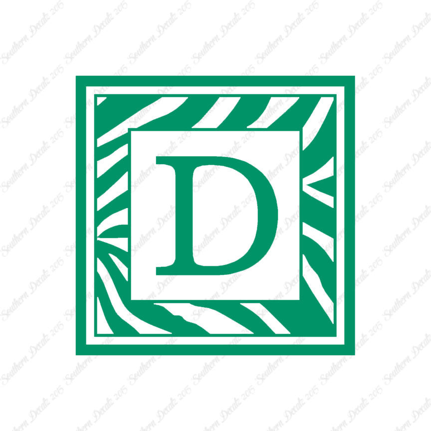 Zebra Decorative D Initial