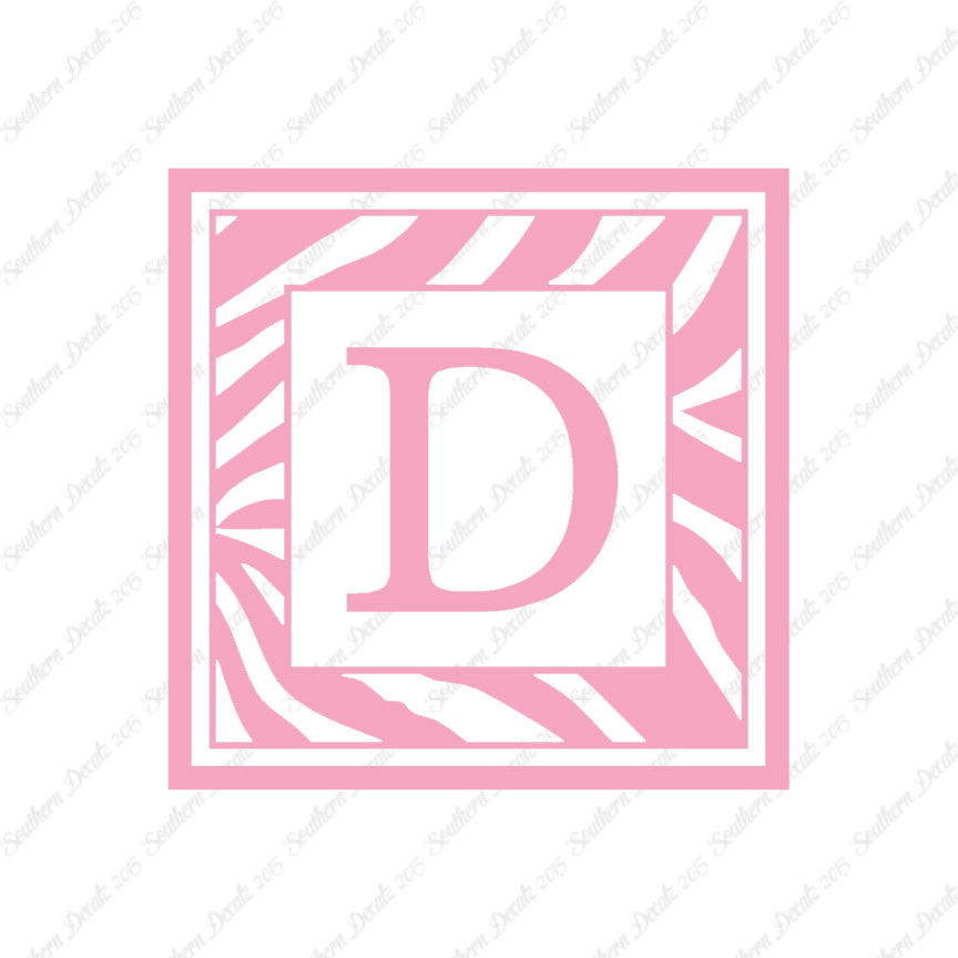 Zebra Decorative D Initial