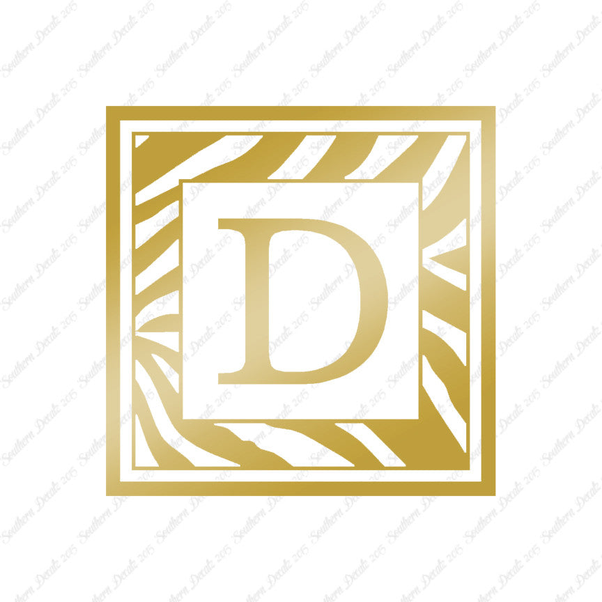Zebra Decorative D Initial