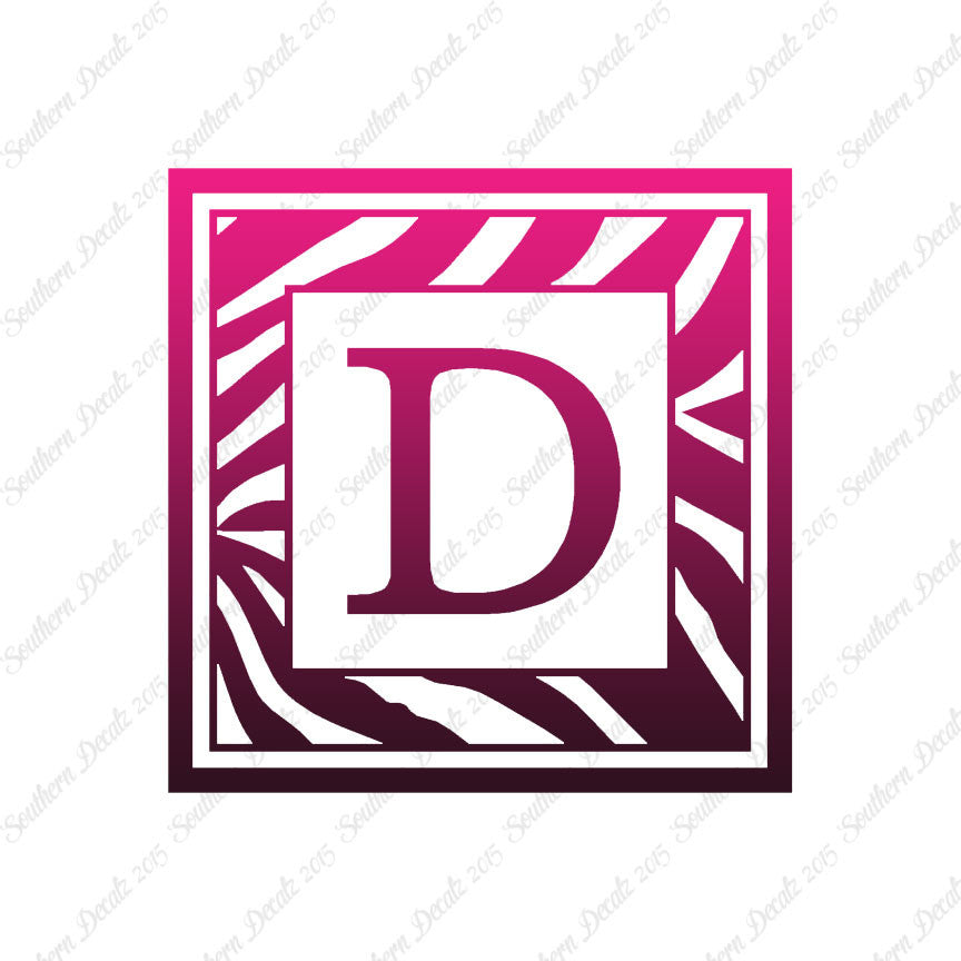 Zebra Decorative D Initial