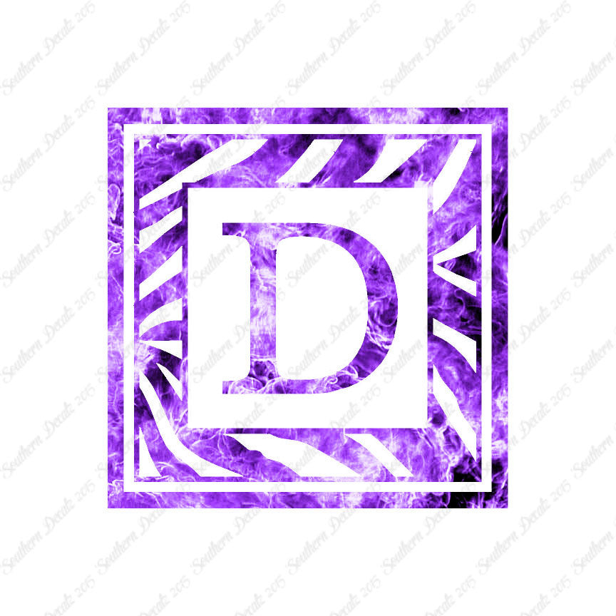 Zebra Decorative D Initial