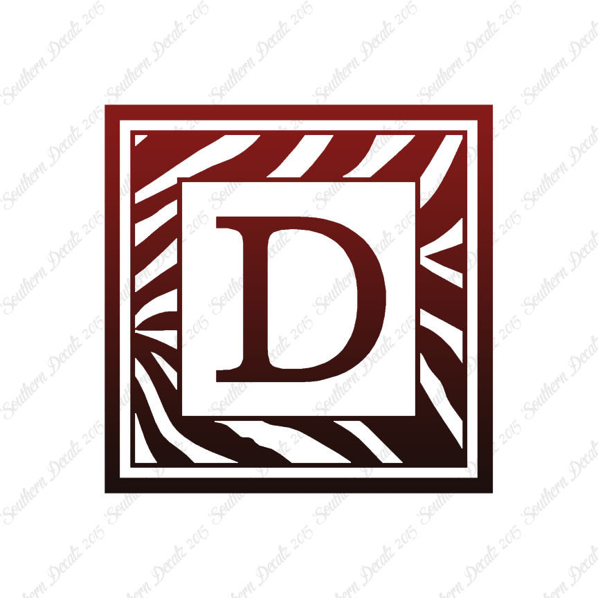 Zebra Decorative D Initial
