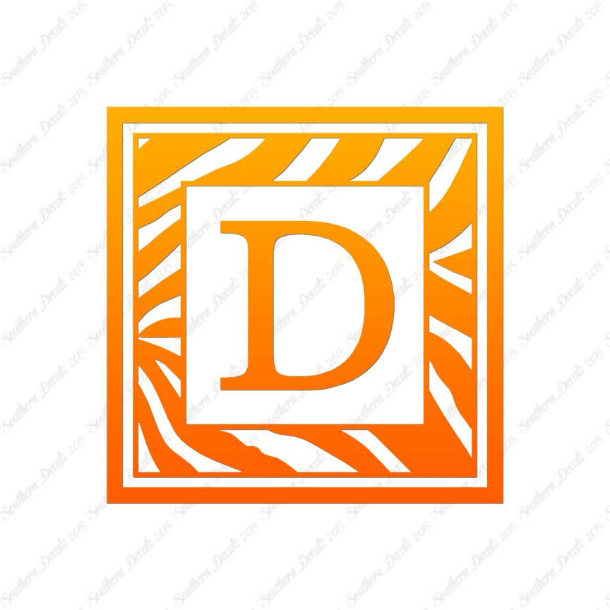 Zebra Decorative D Initial