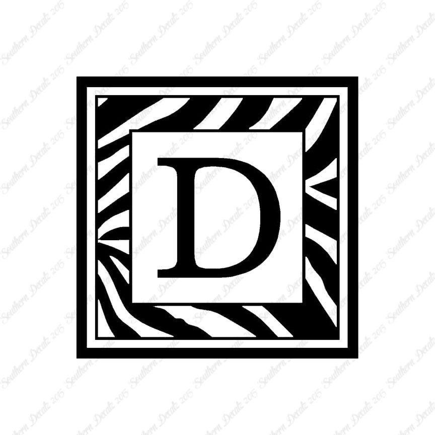 Zebra Decorative D Initial