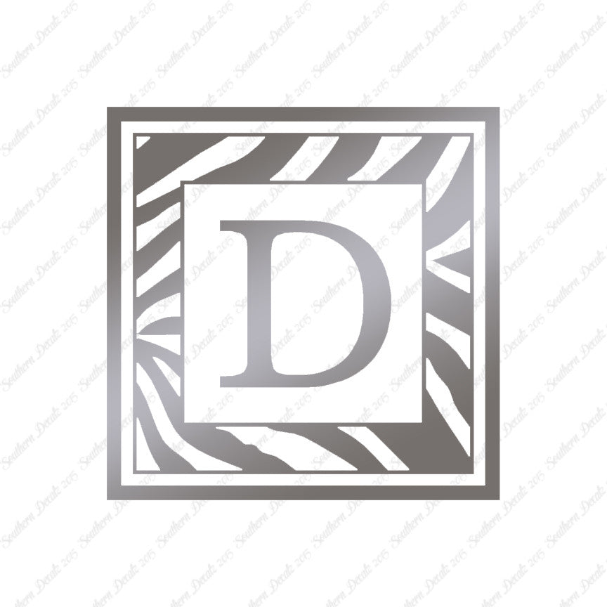 Zebra Decorative D Initial