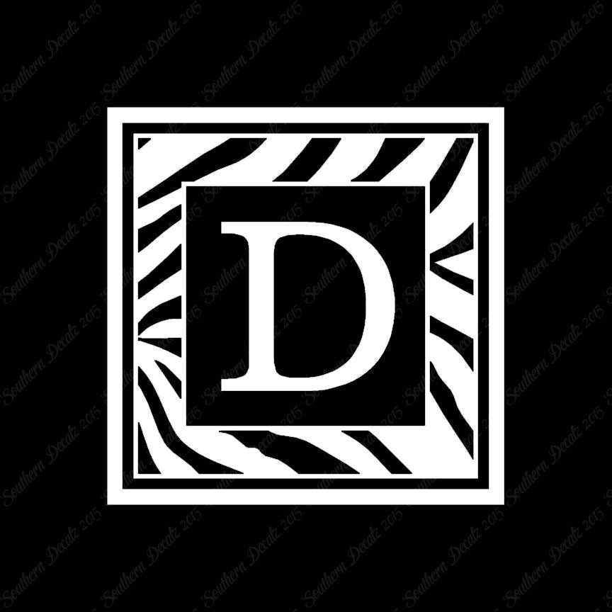 Zebra Decorative D Initial