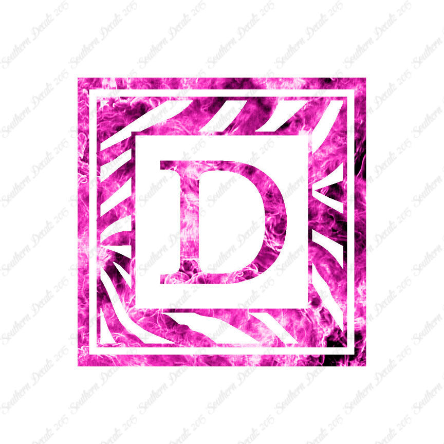 Zebra Decorative D Initial