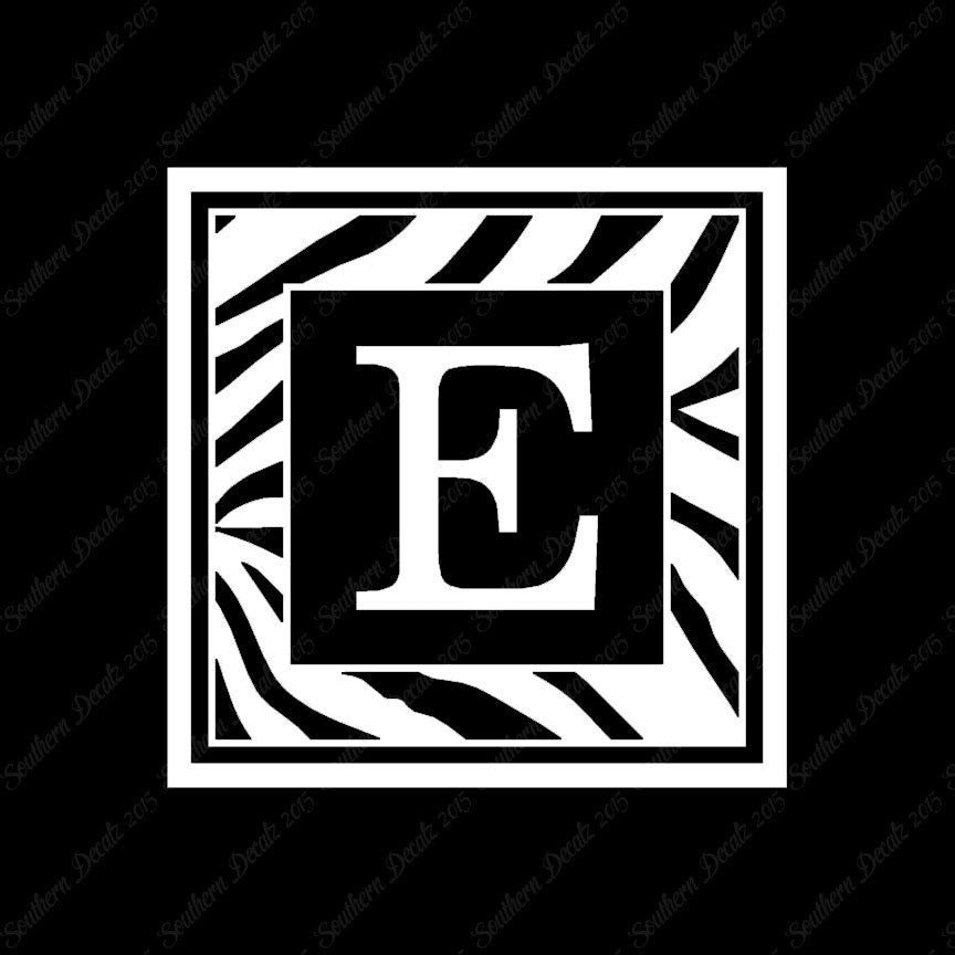 Zebra Decorative E Initial