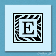Zebra Decorative E Initial