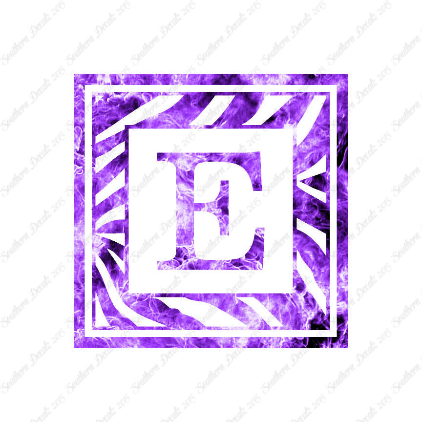 Zebra Decorative E Initial