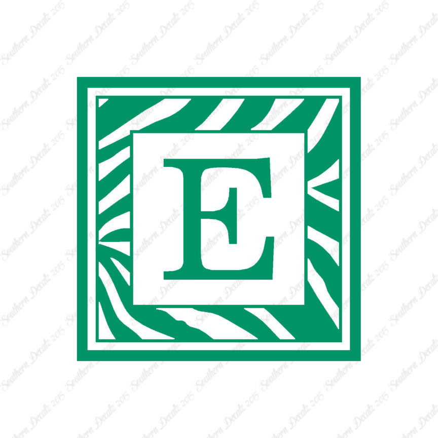 Zebra Decorative E Initial