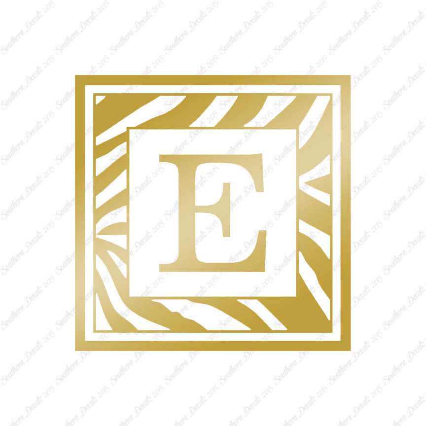Zebra Decorative E Initial