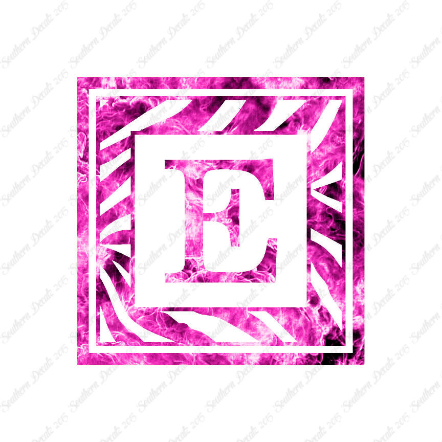 Zebra Decorative E Initial