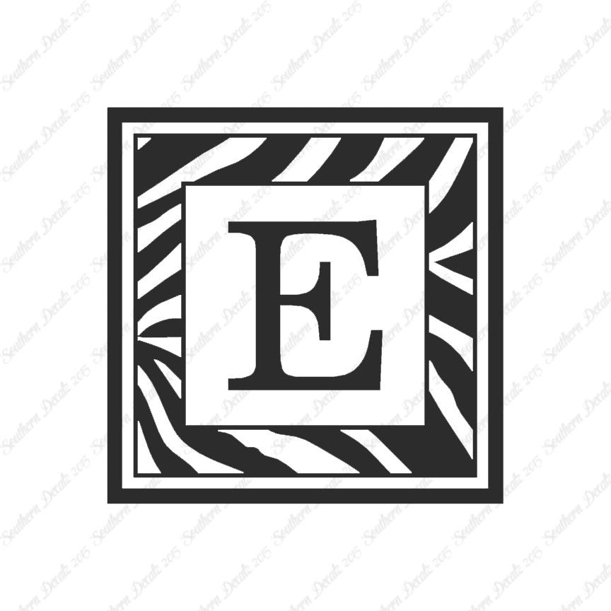 Zebra Decorative E Initial