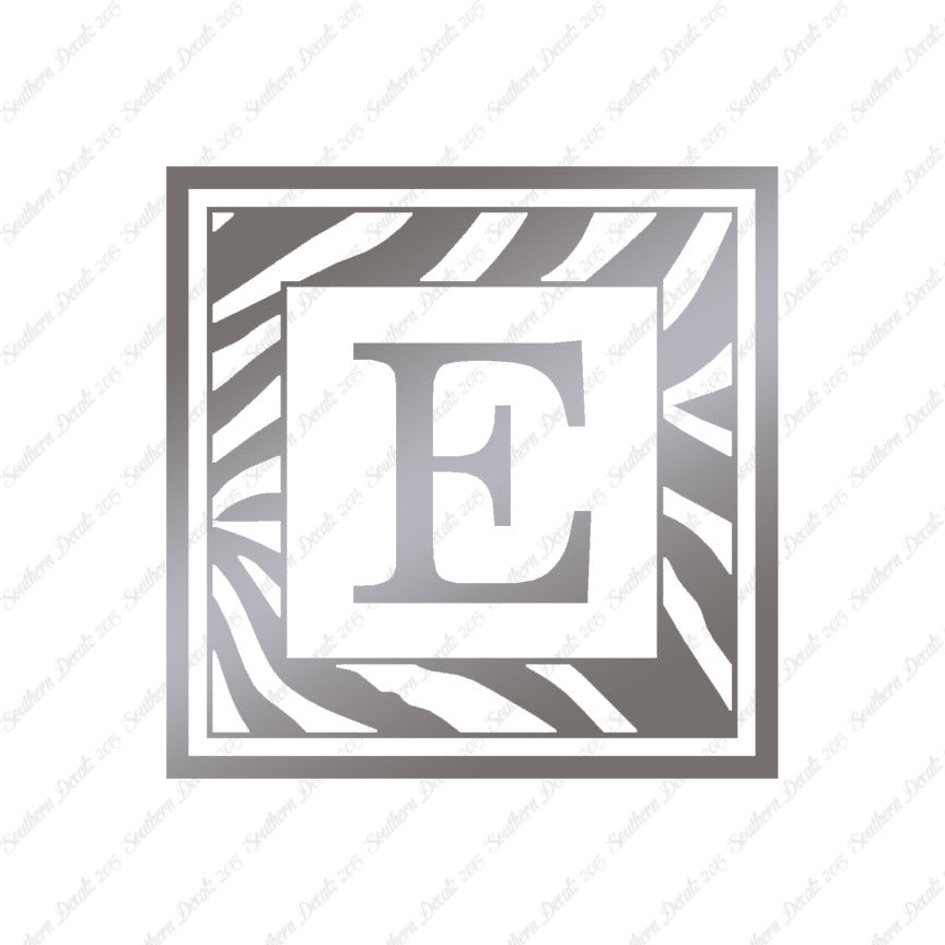 Zebra Decorative E Initial