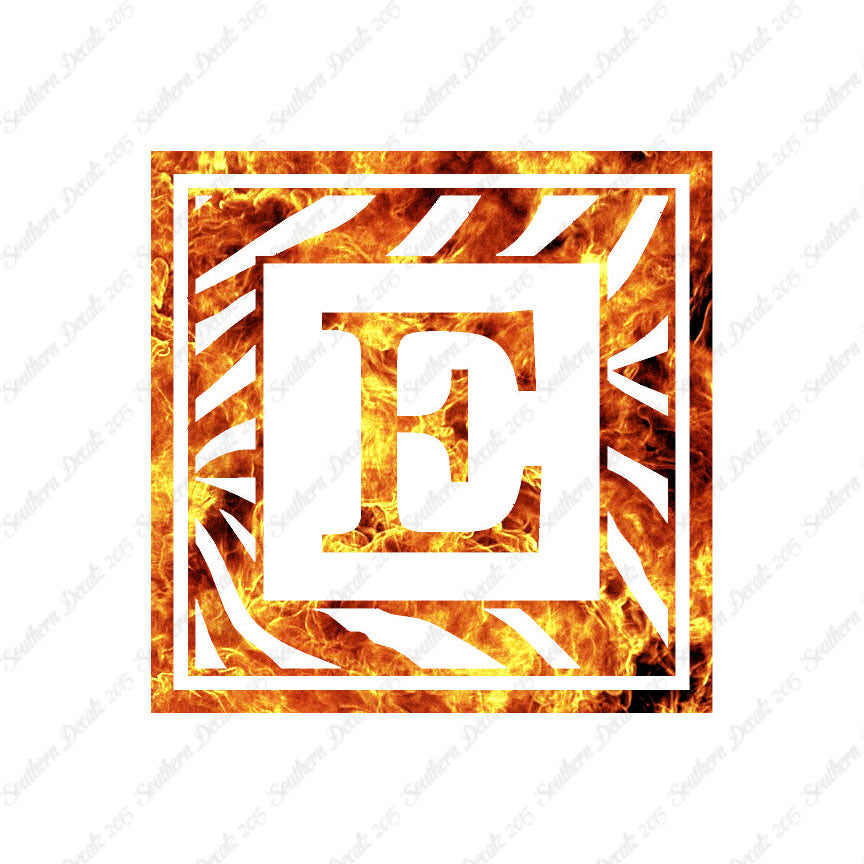 Zebra Decorative E Initial