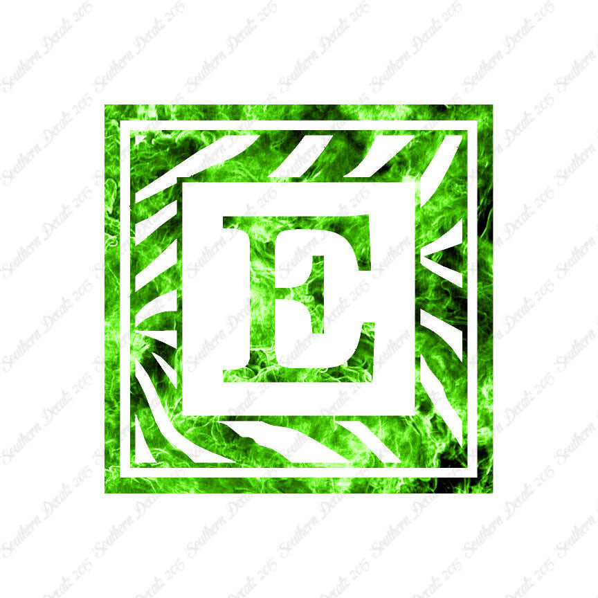 Zebra Decorative E Initial