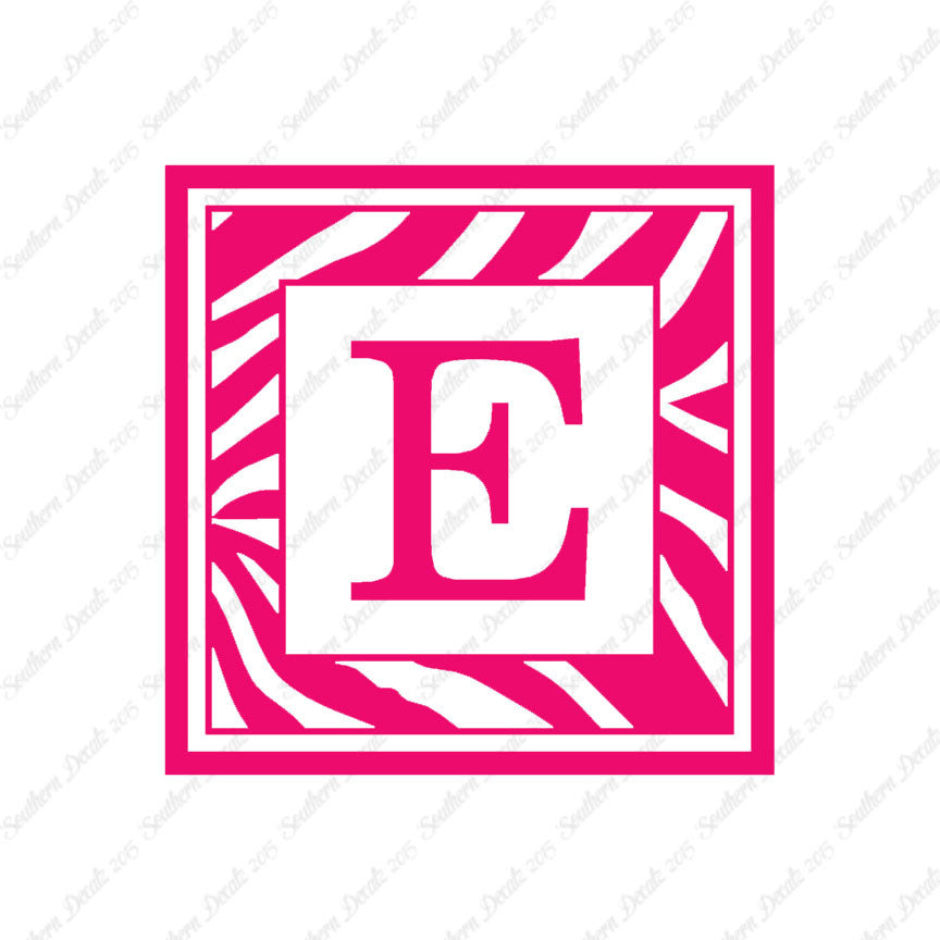 Zebra Decorative E Initial