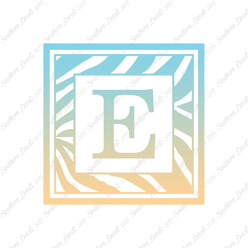 Zebra Decorative E Initial