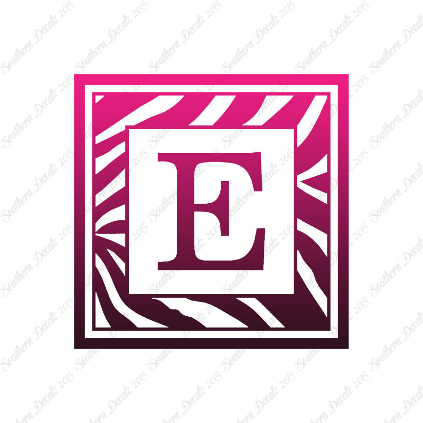 Zebra Decorative E Initial