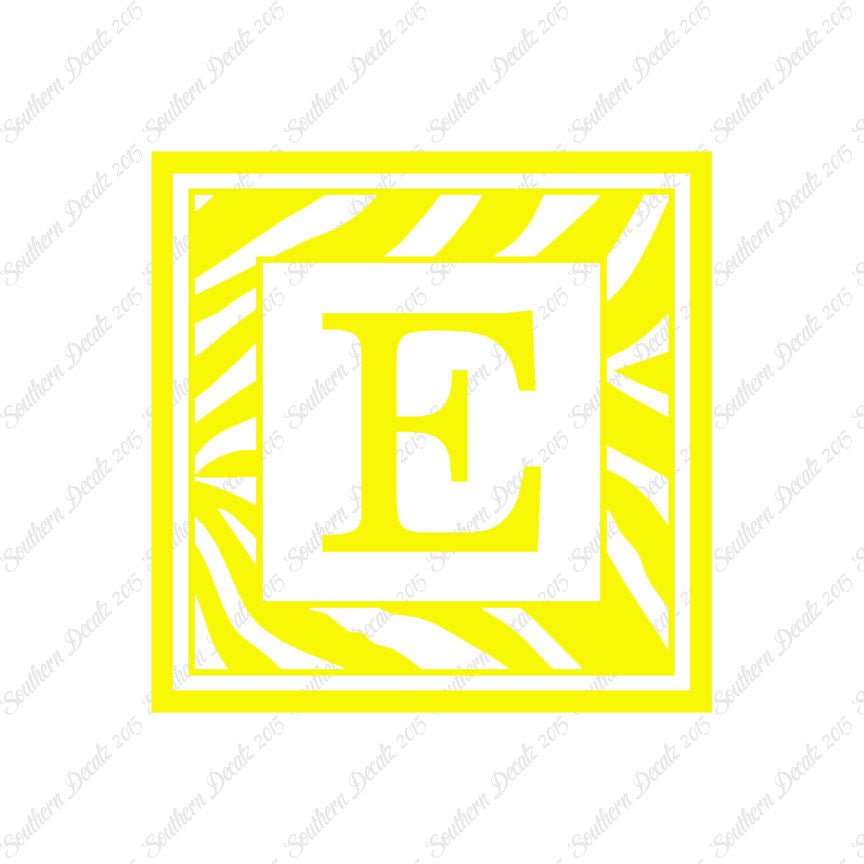 Zebra Decorative E Initial