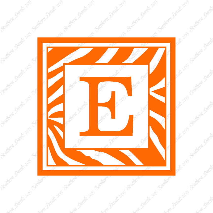 Zebra Decorative E Initial