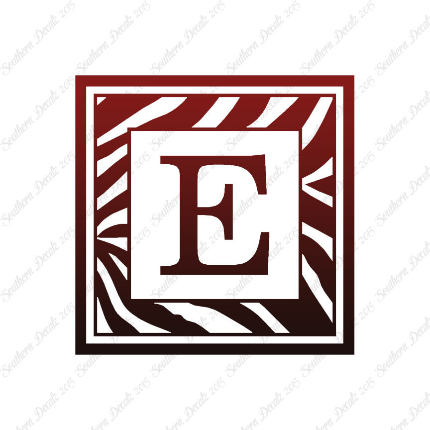 Zebra Decorative E Initial